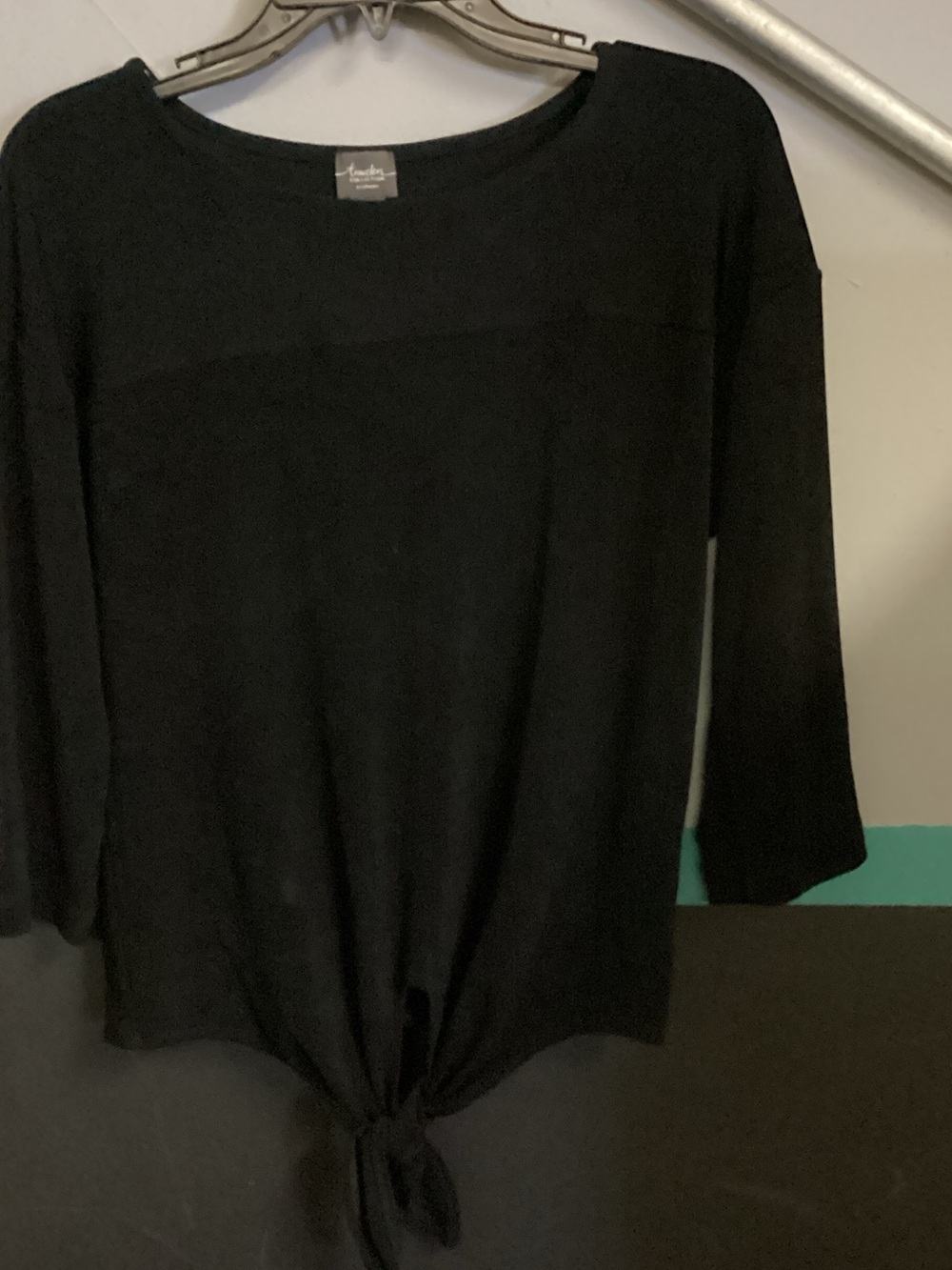 Black Tie-Front Long Sleeve Top by ravel